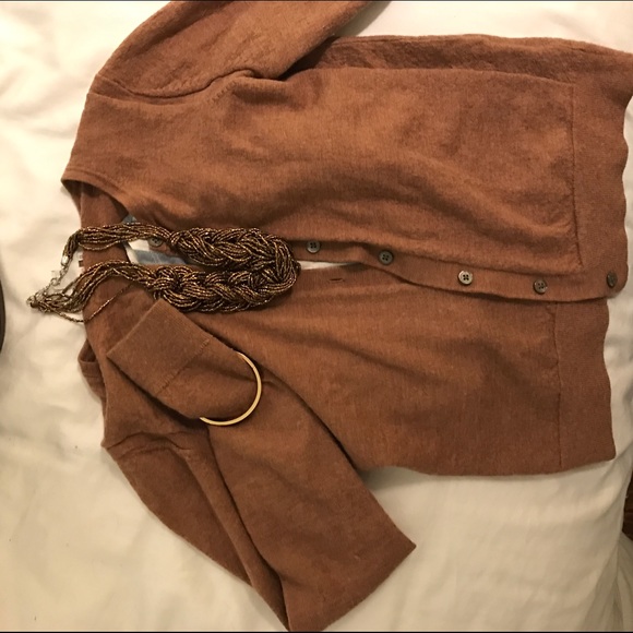 Merino wool camel cardigan