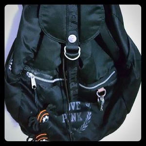 Victoria Secret black backpack love pink Campus
