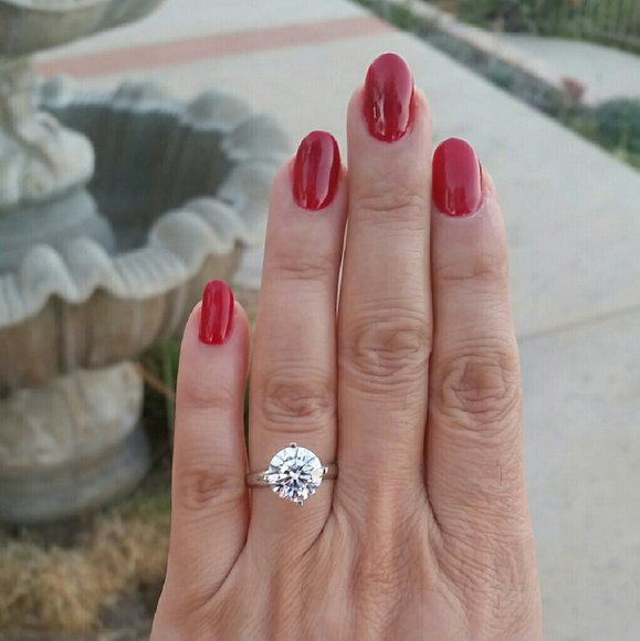 3 ct Round Solitaire Engagement ring sz 5 6 7 8 9 - Picture 4 of 4