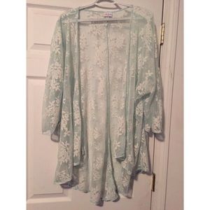Light seafoam green lace Lindsay by LulaRoe