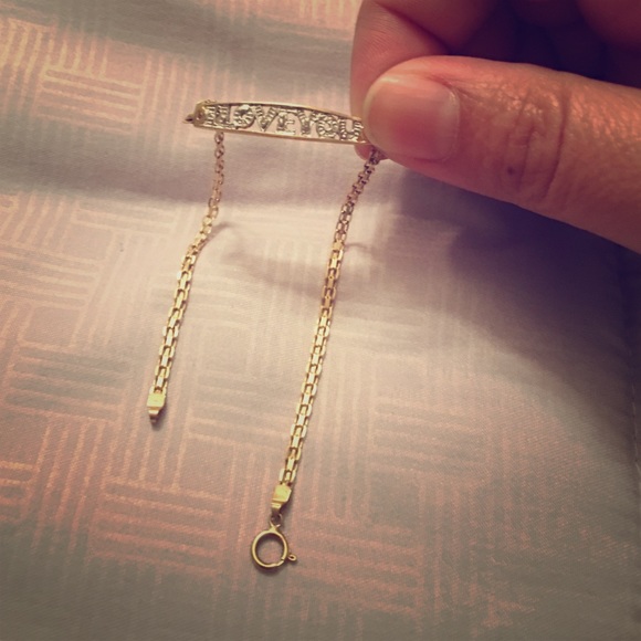 "I Love You" in 10k Yellow and White Gold