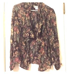 Classy Grape Blouse With Ruffles