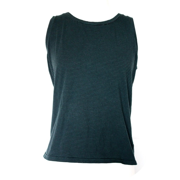 Army Green striped Muscle Tank