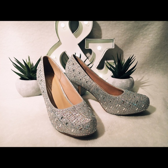 Silver Glittery Pumps sz7
