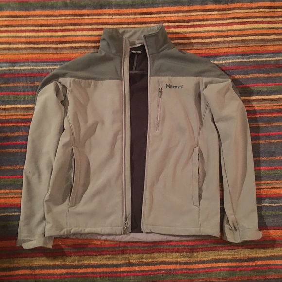 Marmot Grey Zip-Up Jacket - Size Medium.