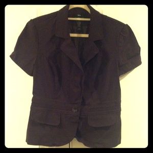 Stretchy Short Sleeved Brown Blazer Jacket sz 12