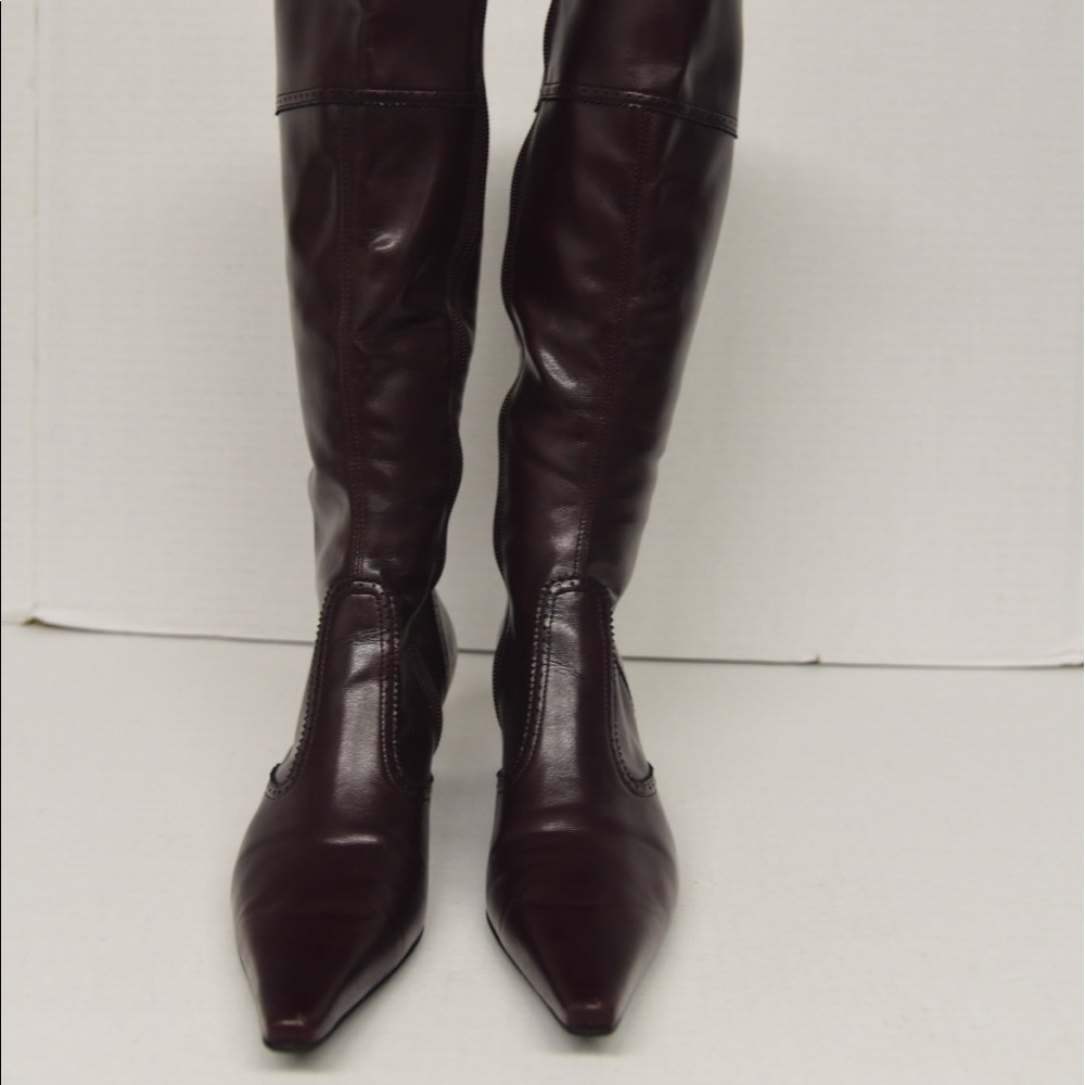 Wine colored boots, size 7