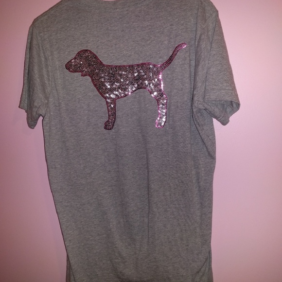 Pink Victoria S Secret Tops Vs Pink Bling Dog Campus Tee Poshmark