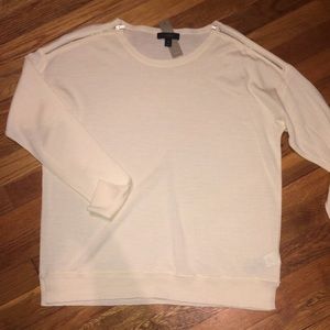J Crew IVORY merino zip-shoulder
