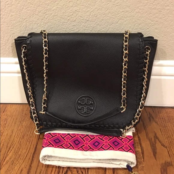 Tory Burch Marion Black Flap Handbag
