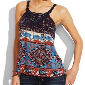 Lucky Brand Boho Elephant Bazaar Top
