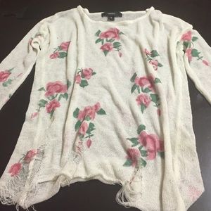 Light floral sweater