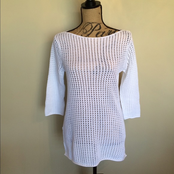 Jeanne Pierre Woven white sweater