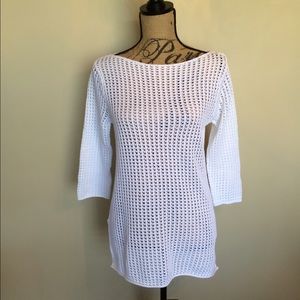 Jeanne Pierre Woven white sweater