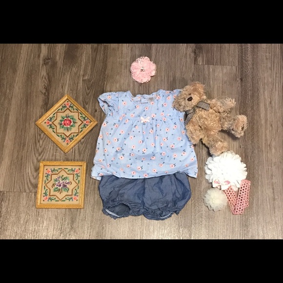 Flower shirt with denim bottoms