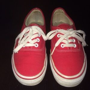 Red VANS size 7 in woman's
