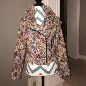 Free people floral zip up jacket