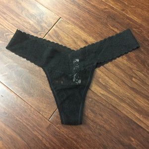 Black lace thong