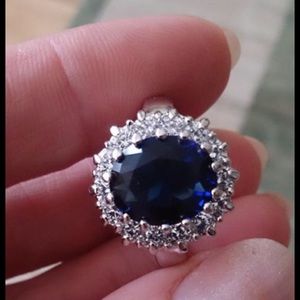 14k gold plated sapphire ring