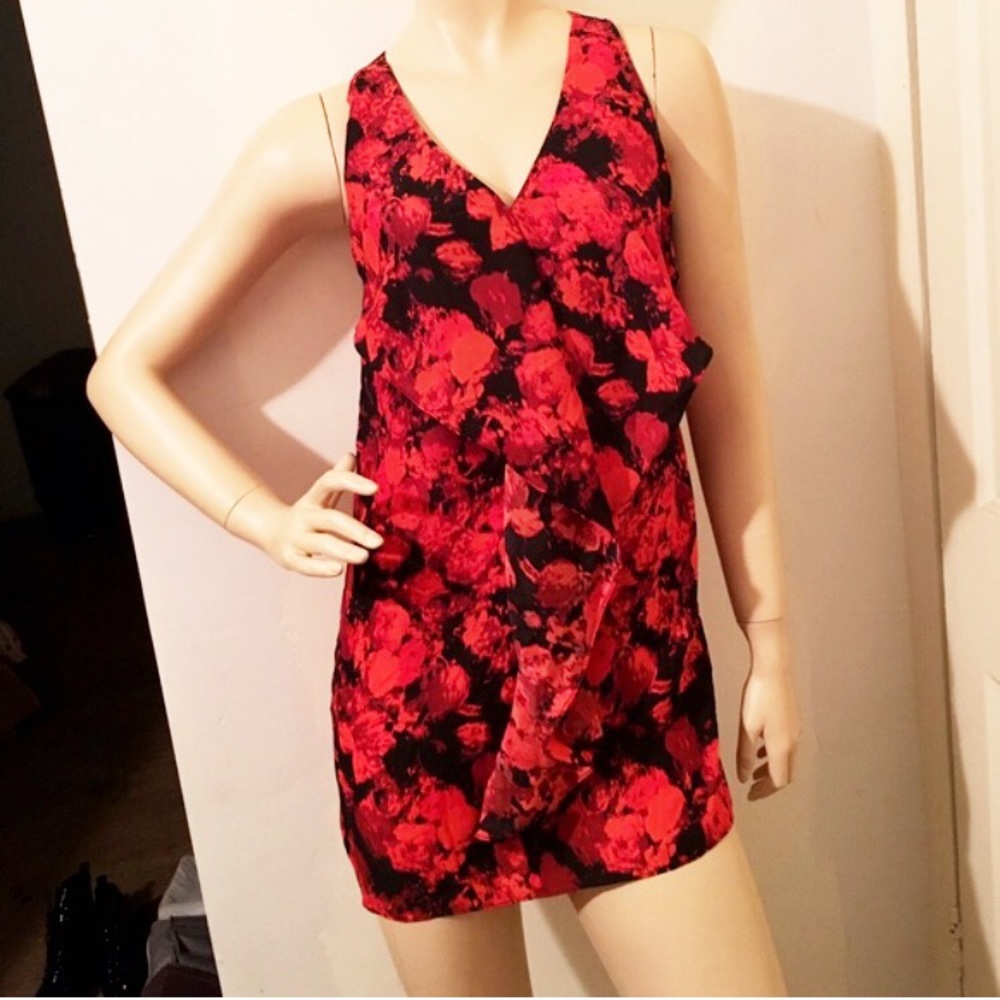 Silence + Noise Floral Ruffle Shift Dress