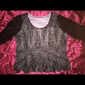 Lace and lilac blouse