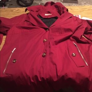 Mk red trench coat