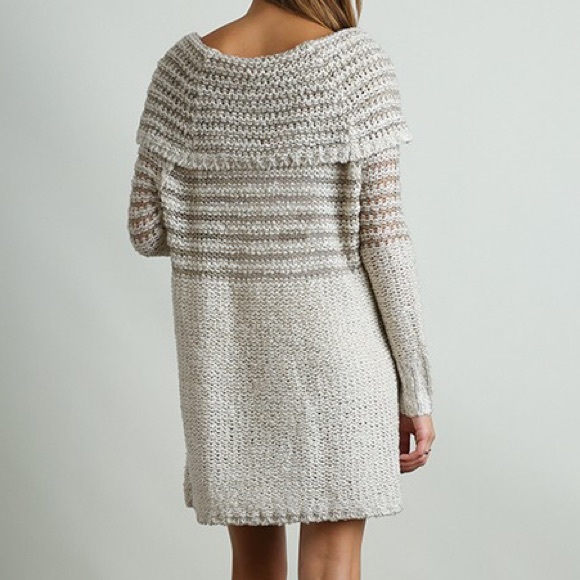 New Beautiful Knit Off the Shoulder Tunic Dress - Picture 2 of 4