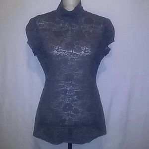 Express stretch turtleneck lace top.