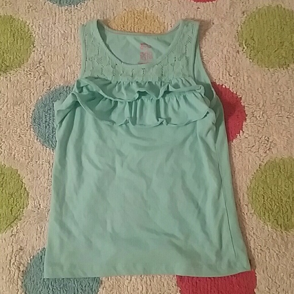 Blue tank top with lace and ruffles - Picture 1 of 1
