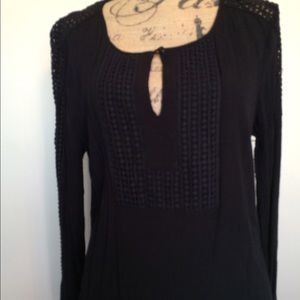 Daniel Rainn woven top w/ inset