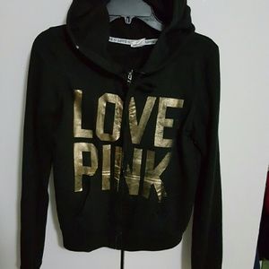 Victoria Secret black Hoddie with gold embellished