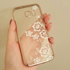 Rose Gold White Flower Case for Samsung Galaxy S7