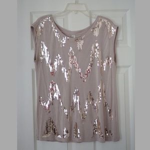 Chevron Sequined Holiday Top