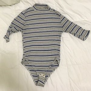 Brandy Melville/ J Galt Ribbed Striped Body Suit