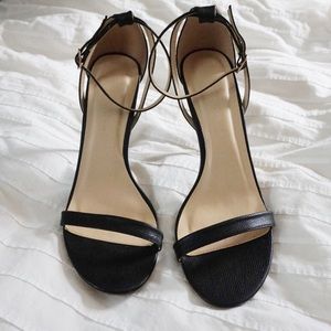 Lulu's Black Strap Heels