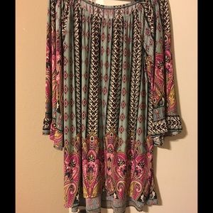 Long printed Plus Size Stretchy Top