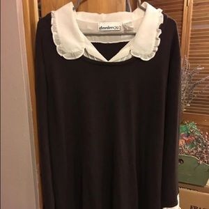 Denim 24/7 Sweater W/Fancy Sleeves & Collar