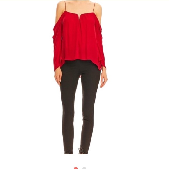 Nicole miller sculer cold shoulder blouse