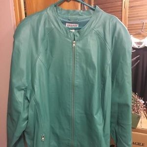 New Teal Leather Jacket