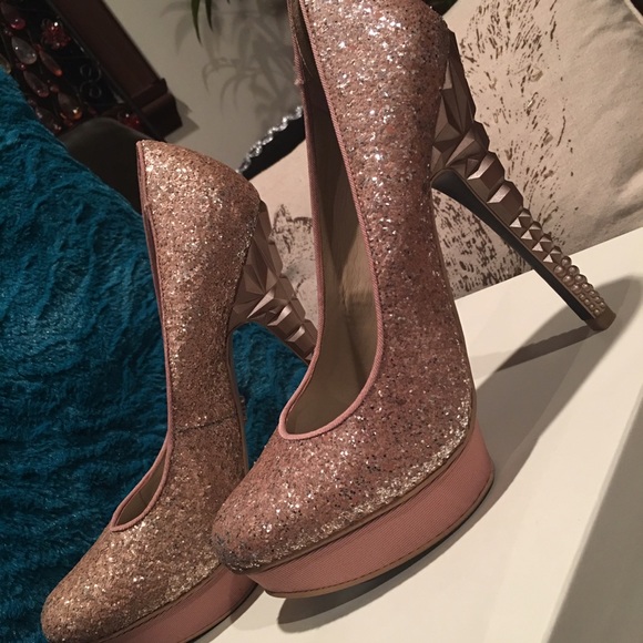 RACHEL Rachel Roy Shoes - Rachel Roy NIB stilettos, glitter light pink.