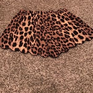 Cheetah Print Scalloped Shorts
