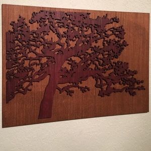 Wood Wall Tree Art!!!! Crimson stain