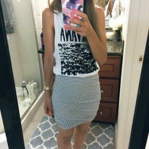 BCBG Fitted stripe mini skirt