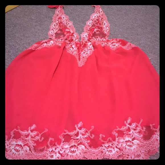 Victoria's Secret red lace halter baby doll
