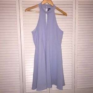 LuLu's Baby Blue Halter Mini Dress