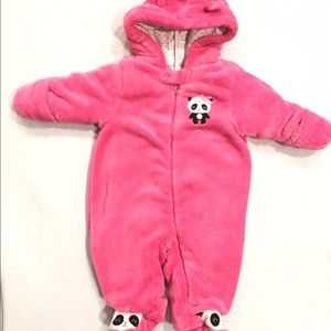 Thick winter panda suit -- 3-6 months