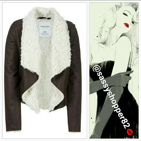 NWT Faux suede and shearling fur jacket - Picture 2 of 4