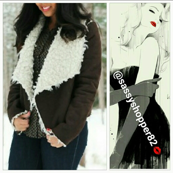 NWT Faux suede and shearling fur jacket - Picture 3 of 4