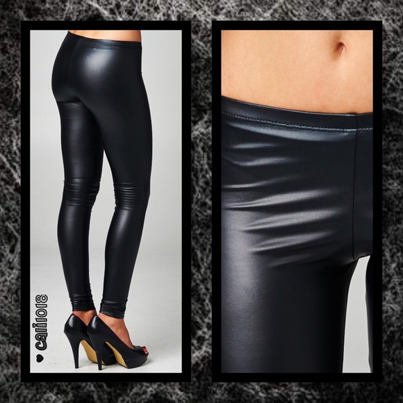 🆕 5⭐️SELLER Black Leather Liquid Leggings - Picture 2 of 4