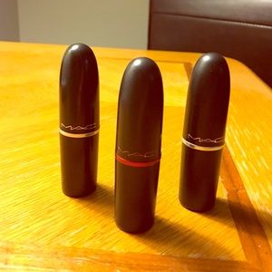 Mac L to R velvet teddy cremecup& viva glam 2